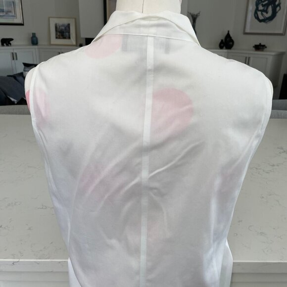 Jones New York Platinum Collection Slvless Button Down Blouse White Sz 10 NWOT - Picture 5 of 8